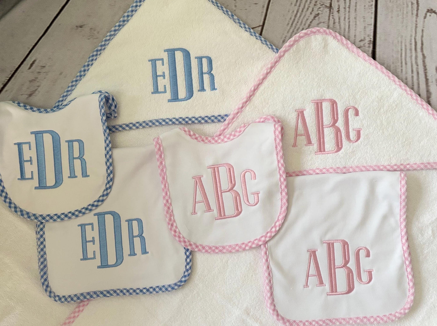 Monogrammed Towel, Bib, Burp Cloth set-monogrammed baby gift, baby shower gift