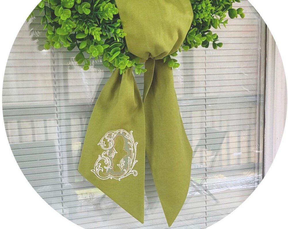 Wreath Sash with Monogram
