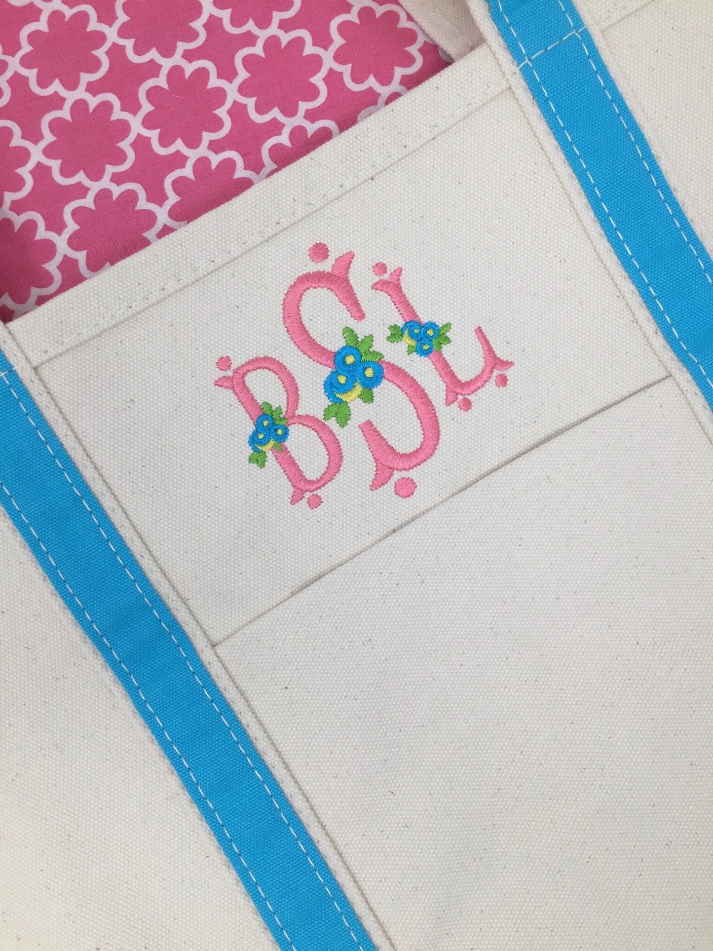 Monogrammed  Canvas Tote Bag, Rosie Monogram, Shower Gift, Graduation gift, beach bag