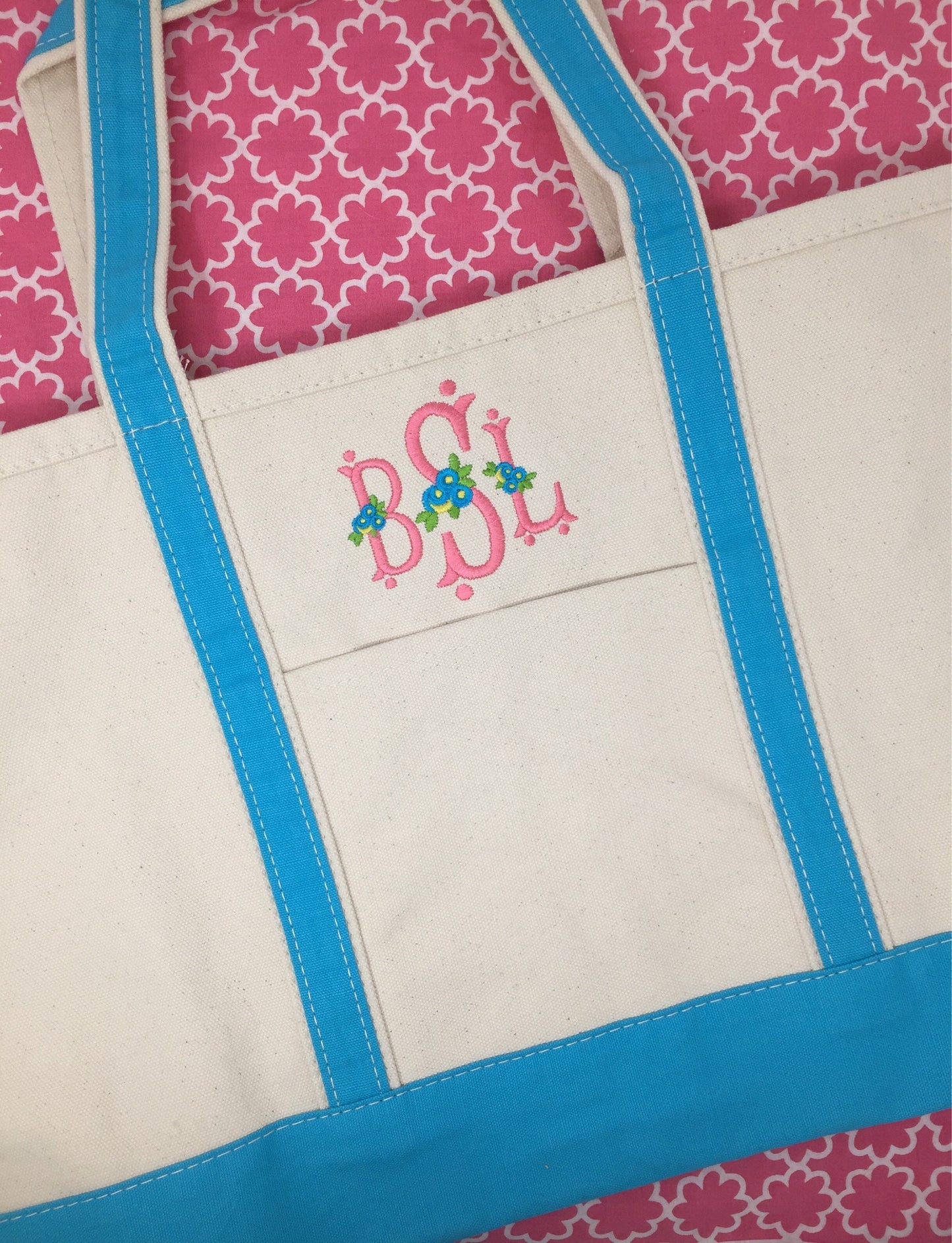 Monogrammed  Canvas Tote Bag, Rosie Monogram, Shower Gift, Graduation gift, beach bag