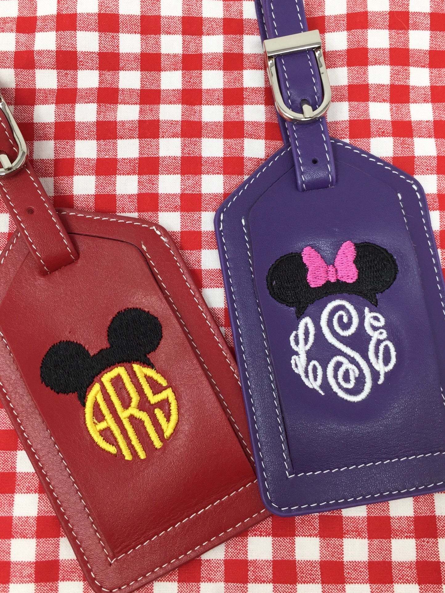 Monogrammed mouse ears luggage tag, personalized luggage tag, Disney, graduation gift