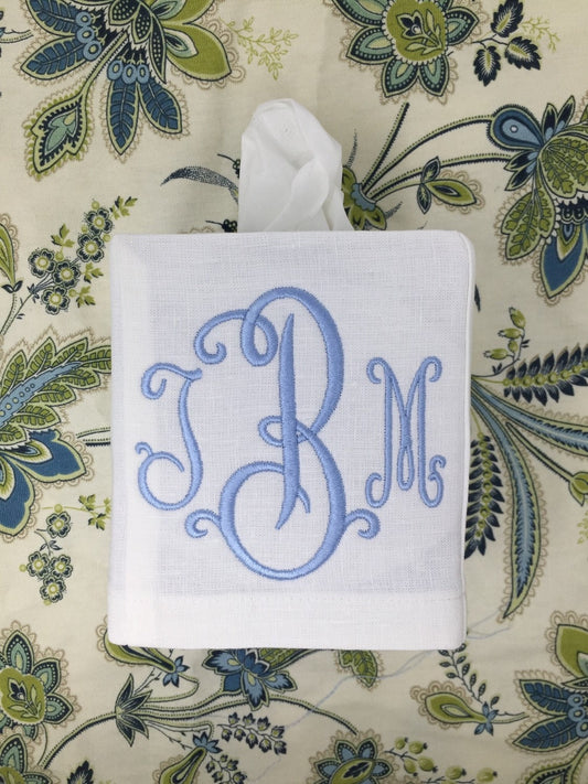 Monogrammed Tissue Box Cover Savannah Monogram