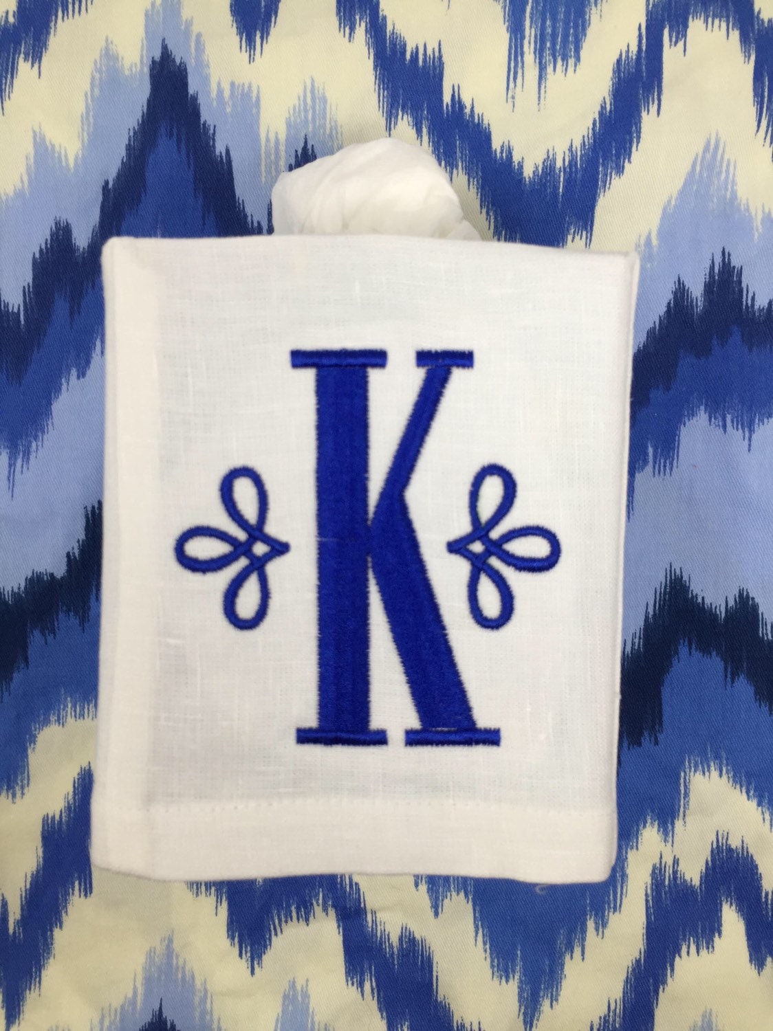 Monogrammed Tissue Box Cover Linen-Initial, monogrammed gift-personalized gift-hostess gift