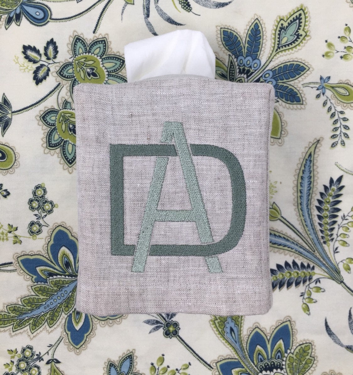 Monogrammed Tissue Box Cover- 2 Letter Modern monogram, monogrammed gift-personalized gift-hostess gift