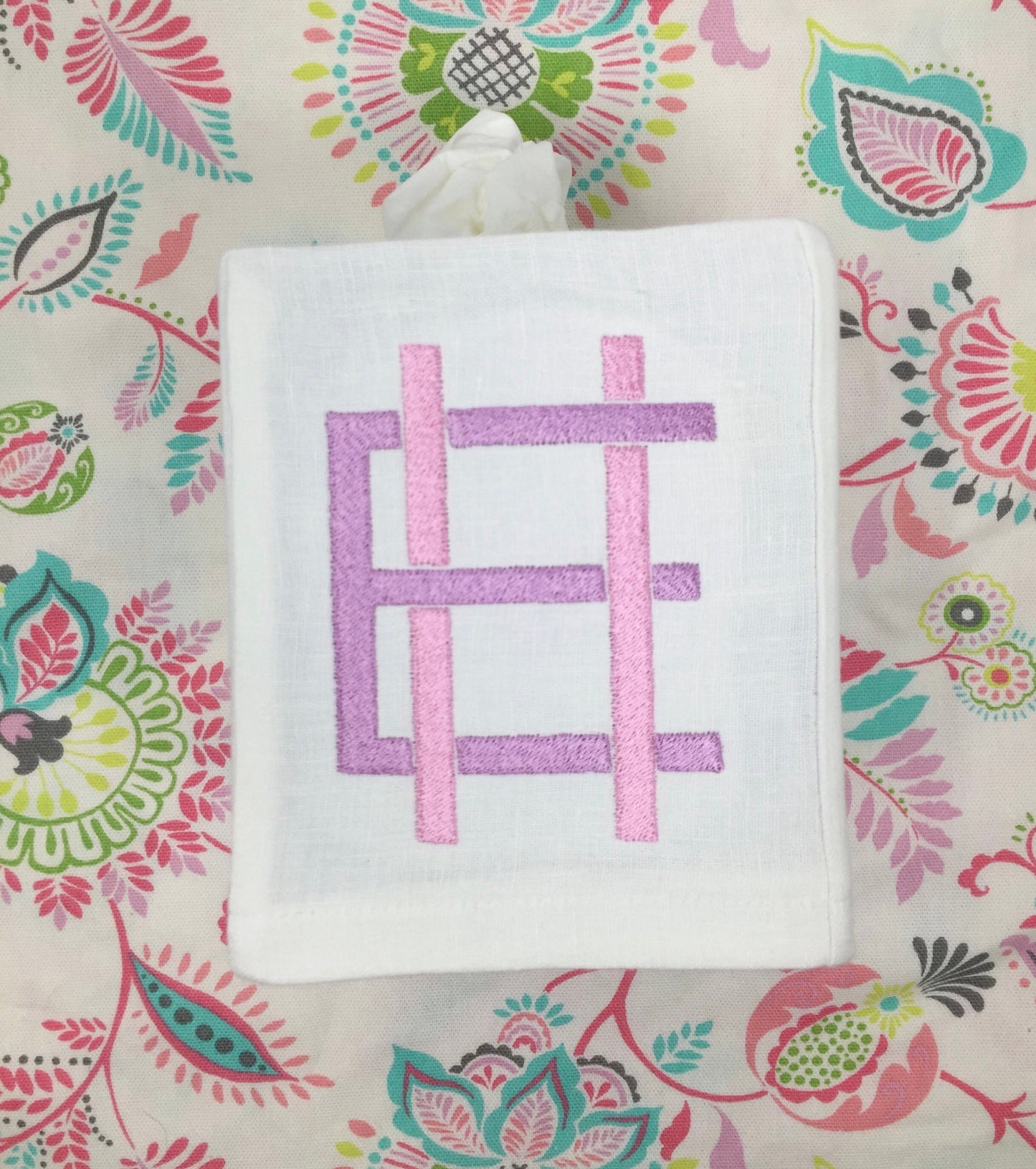 Monogrammed Tissue Box Cover- 2 Letter Modern monogram, monogrammed gift-personalized gift-hostess gift