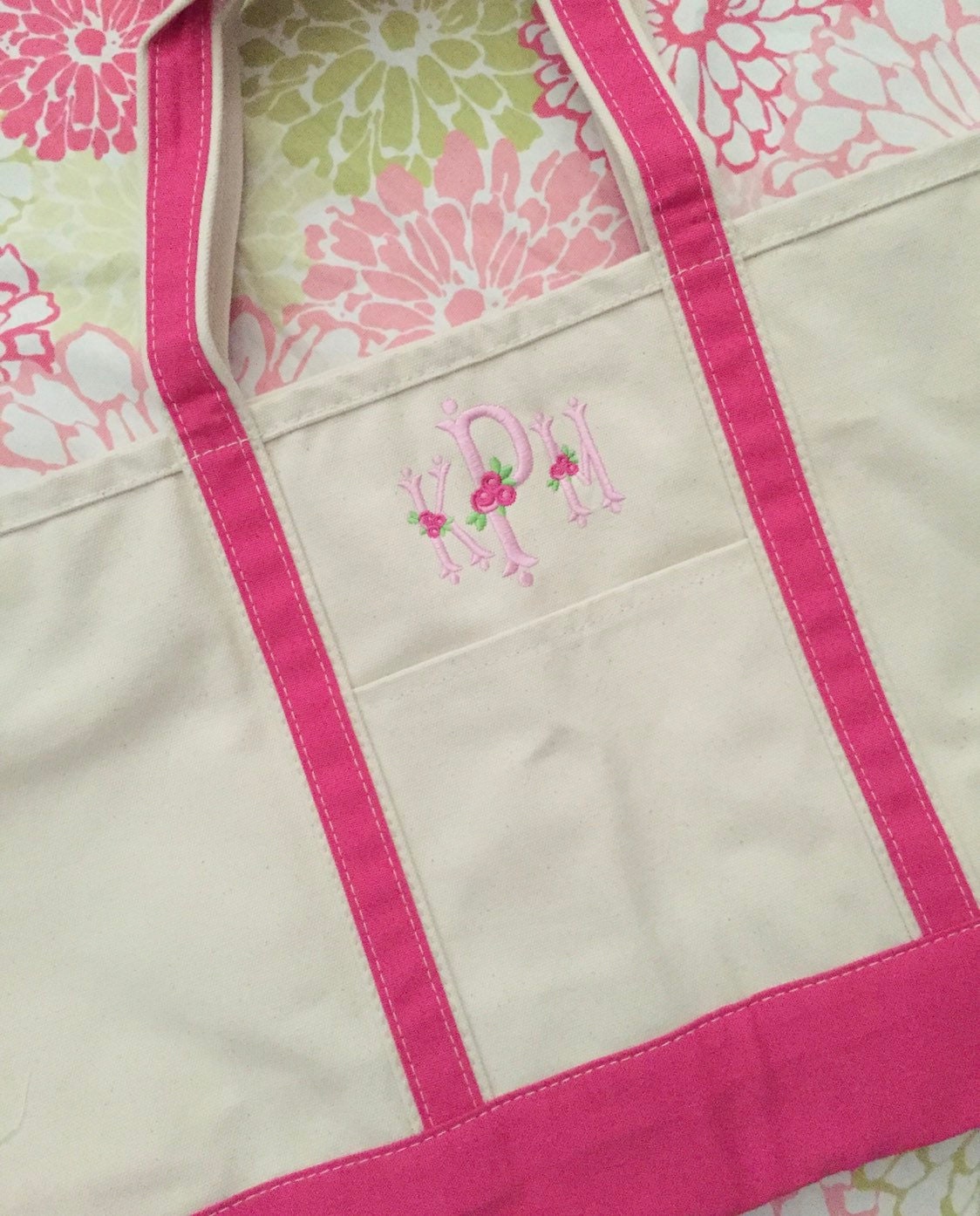 Monogrammed  Canvas Tote Bag, Rosie Monogram, Shower Gift, Graduation gift, beach bag
