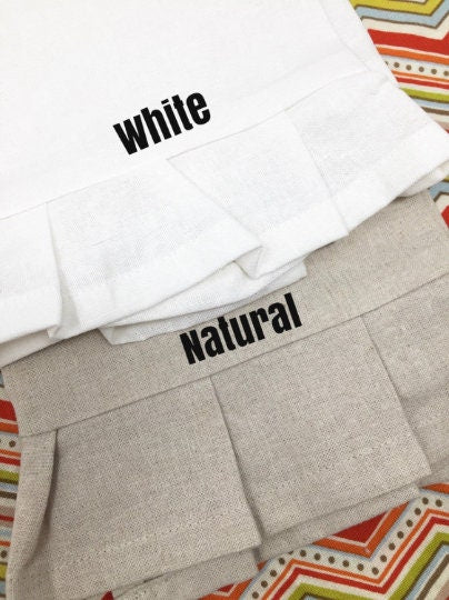 Monogrammed Linen Ruffled Handtowel, Personalized Handtowel Vintage Vine Initial, Hostess Gift