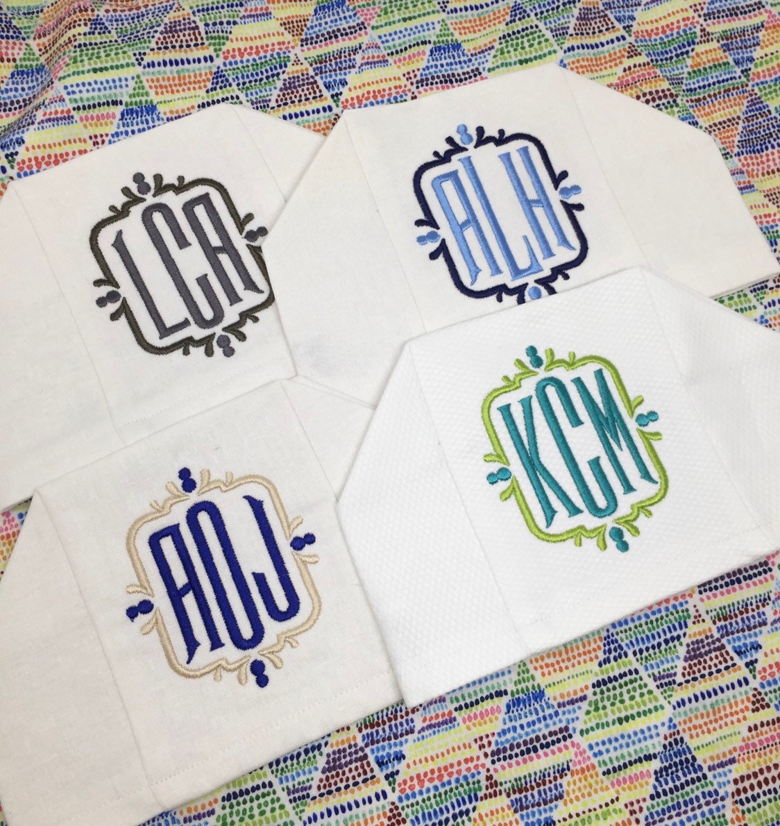 Monogrammed Tissue Box Cover- Mansion monogram, monogrammed gift-personalized gift-hostess gift