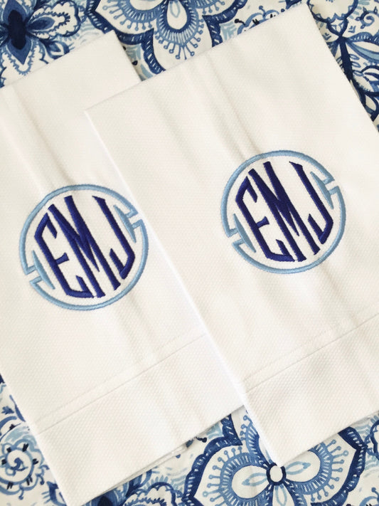 Monogrammed Cotton Pique Tea Towel, ClubHouse Monogram-Hostess Gift, monogrammed linens, personalized gift