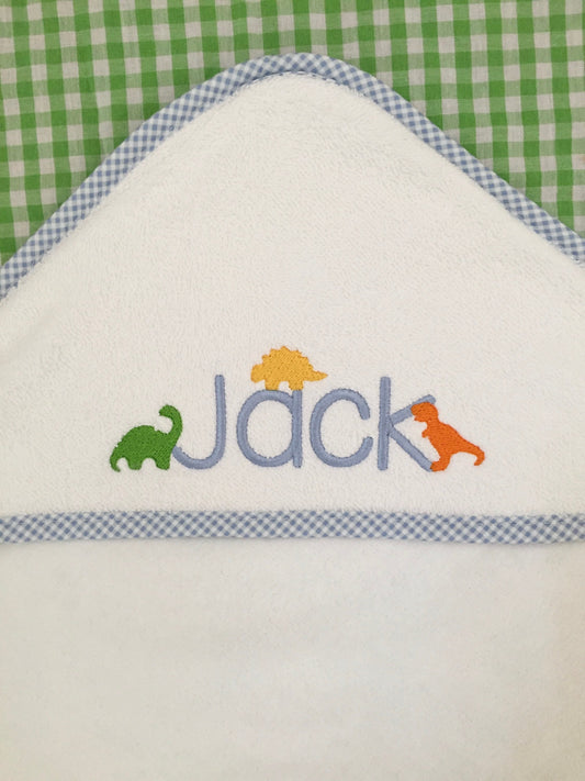 Monogrammed Dinosaur Hooded Towel for Babies and Toddlers, baby gift, baby shower