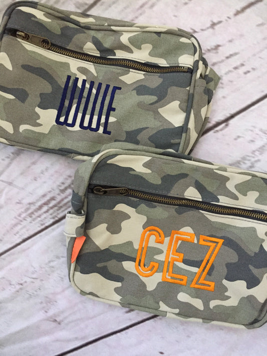 Monogrammed Dopp Kit, Camo Canvas personalized dopp kit, Christmas gift