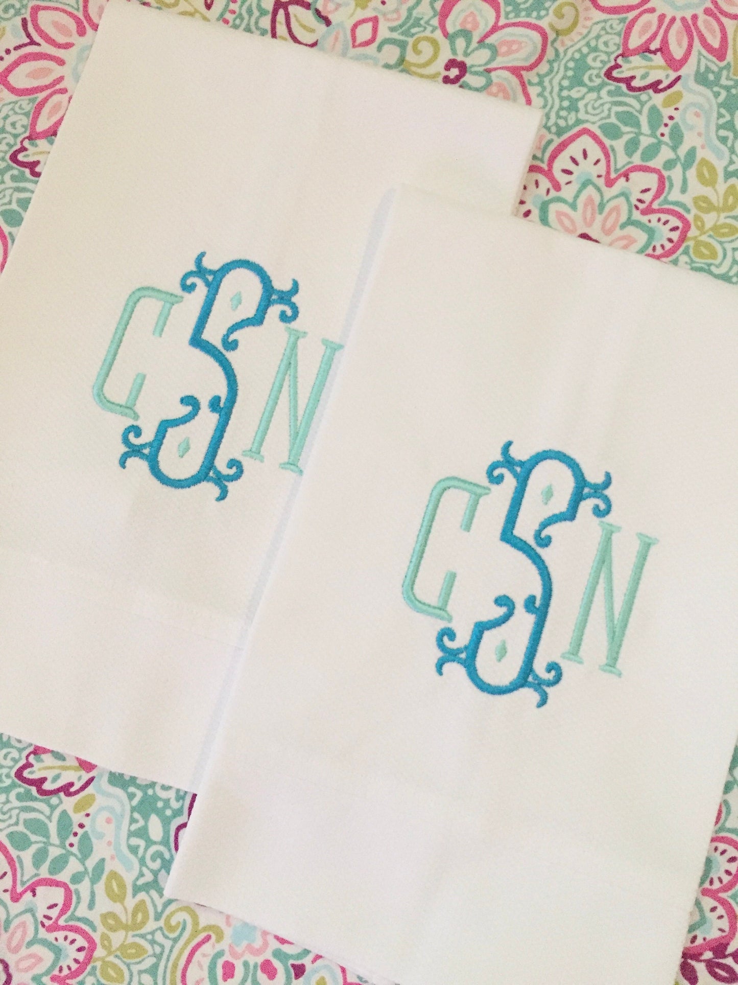 Monogrammed Cotton Pique Tea Towel, Vienna Monogram-Hostess Gift, monogrammed linens, personalized gift