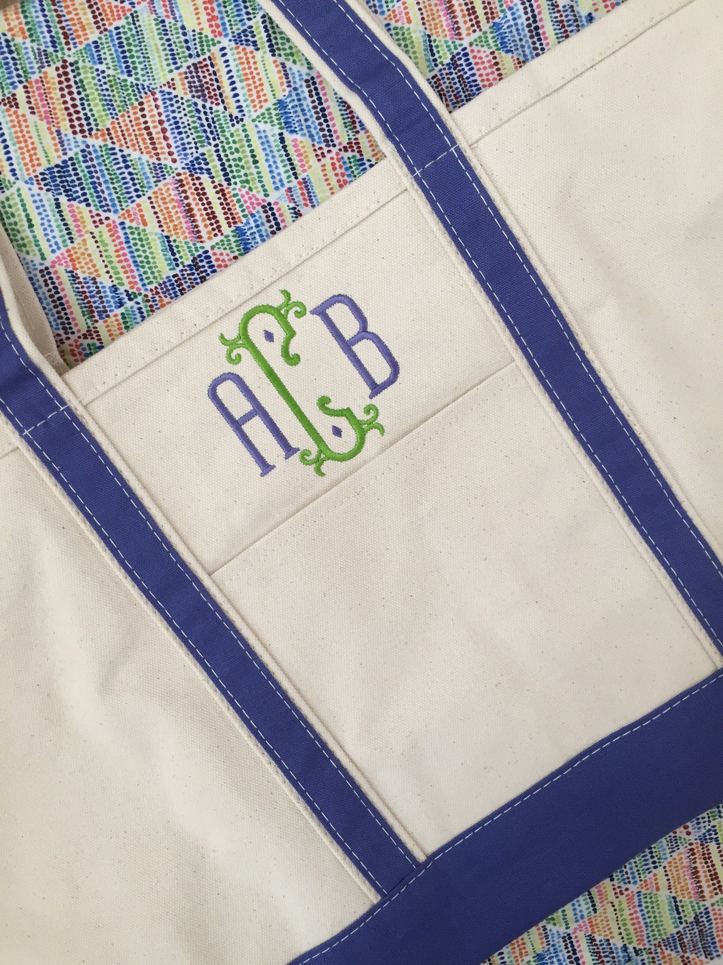 Monogrammed Canvas Tote Bag, Graduation gift, beach bag