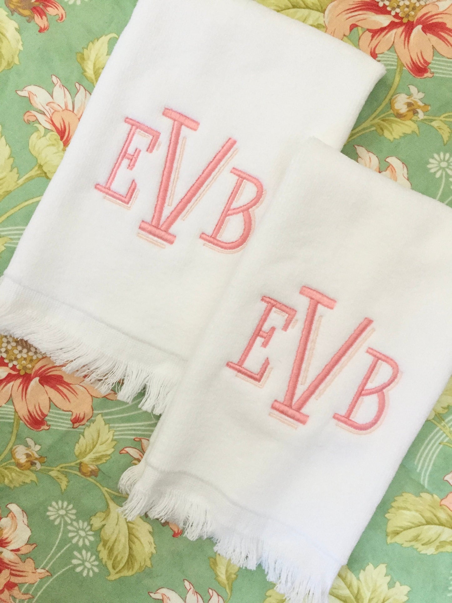 Monogrammed Fingertip towels, Shadow Monogram, personalized gifts, Christmas gift