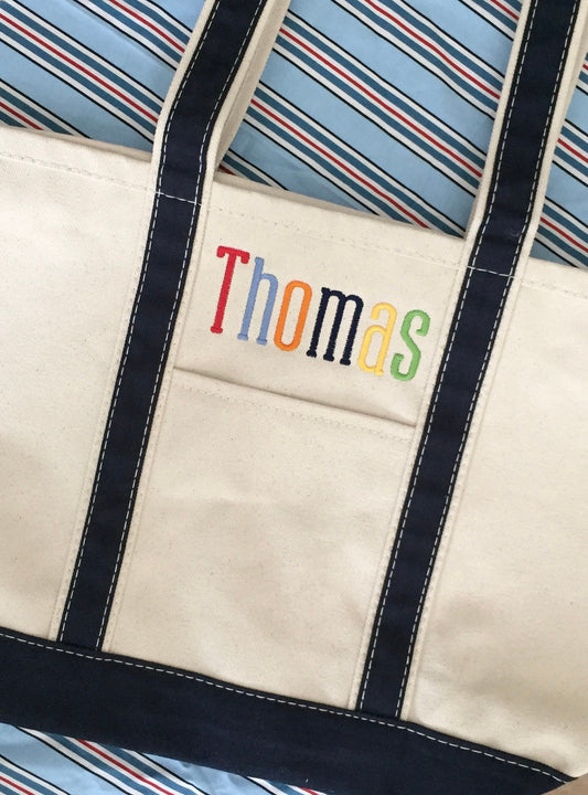 Monogrammed Medium Canvas Tote