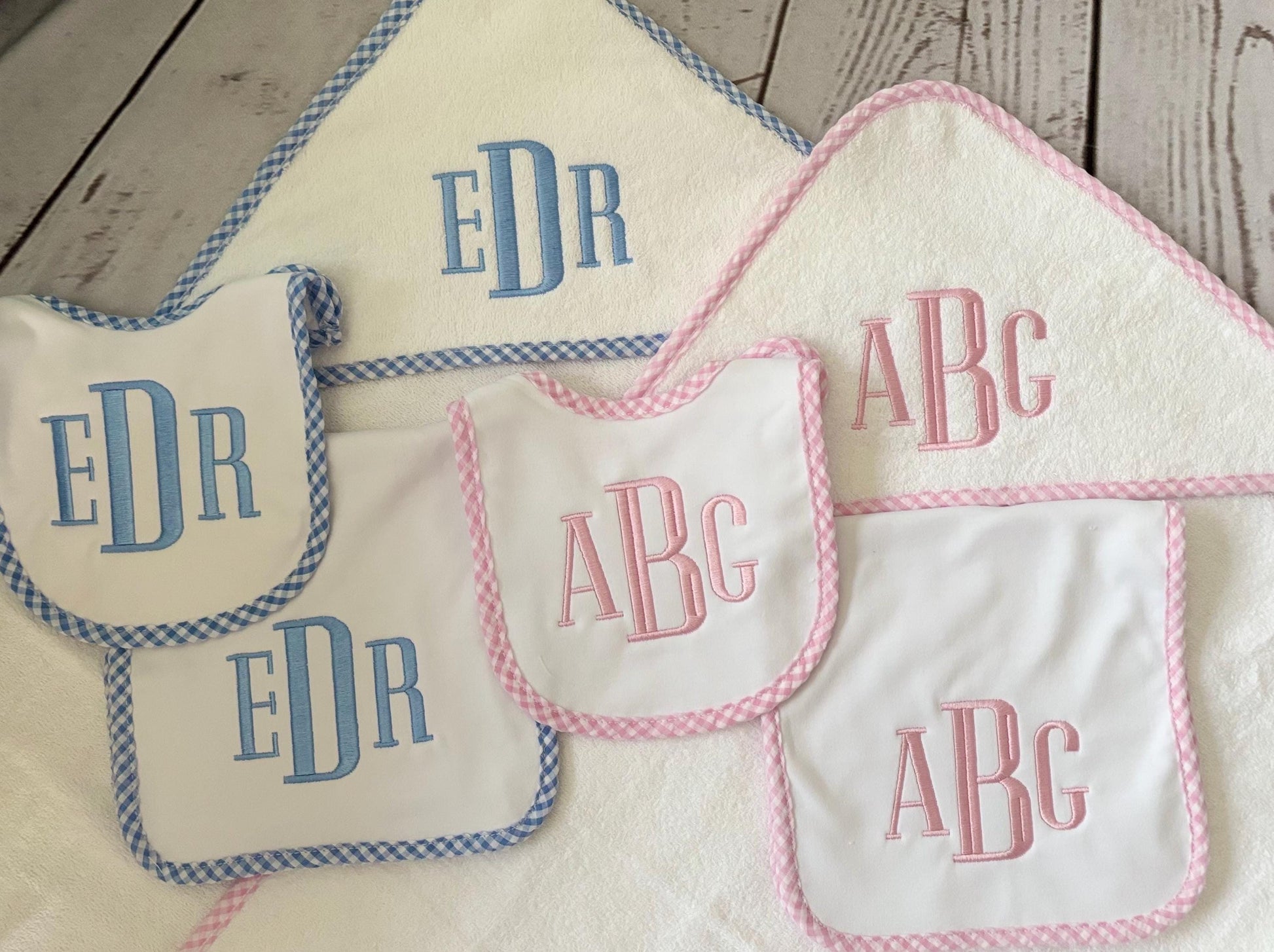 Monogrammed Towel, Bib, Burp Cloth set-monogrammed baby gift, baby shower gift