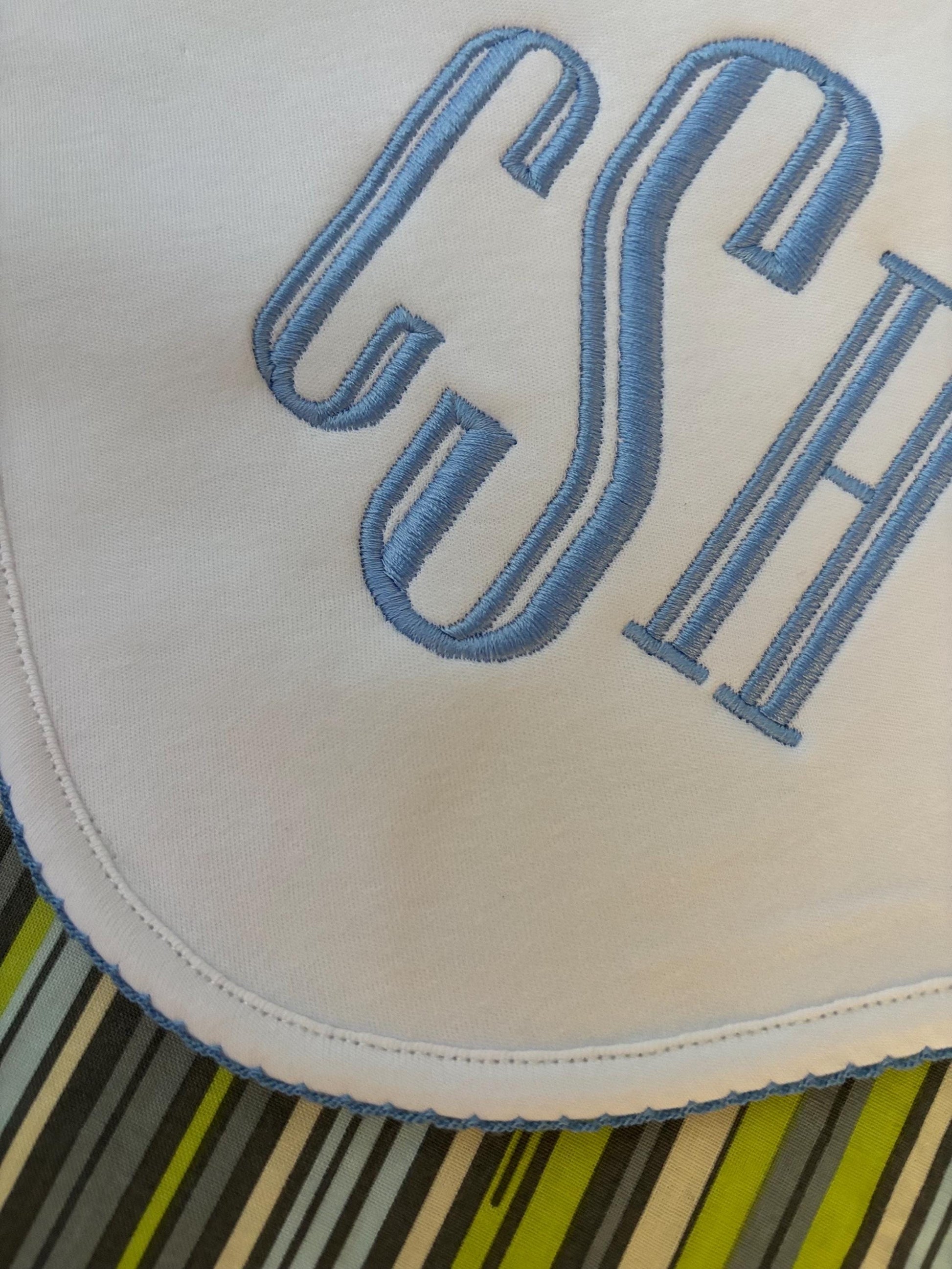 Monogrammed Baby Blanket: Cotton Receiving Blanket with Picot Trim