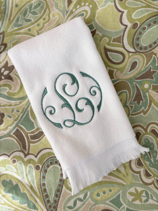 Monogrammed Fingertip Towel: Personalized Arden Embroidery