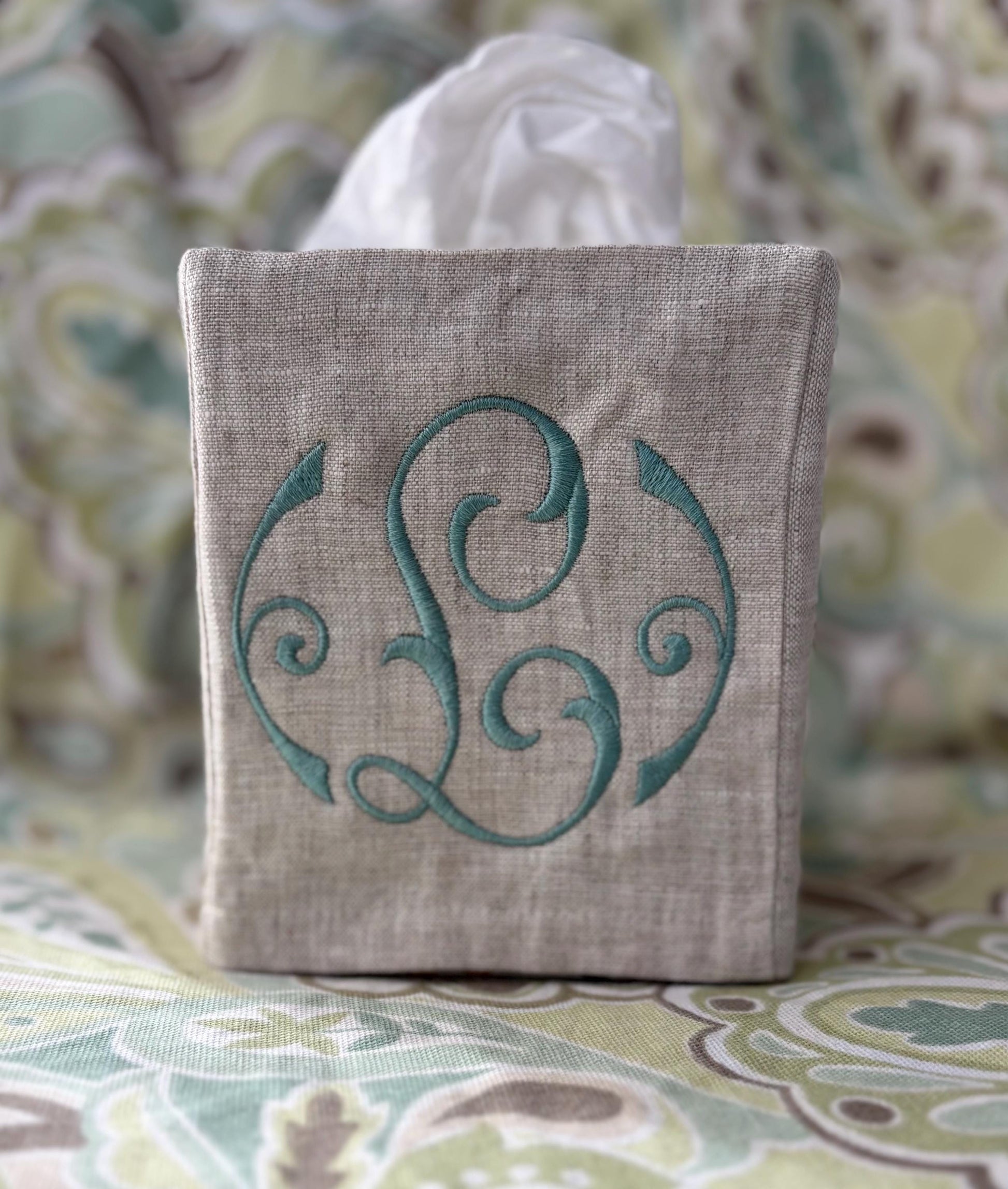 Monogrammed Tissue Box Cover-Arden Initial, monogrammed gift-personalized gift-hostess gift